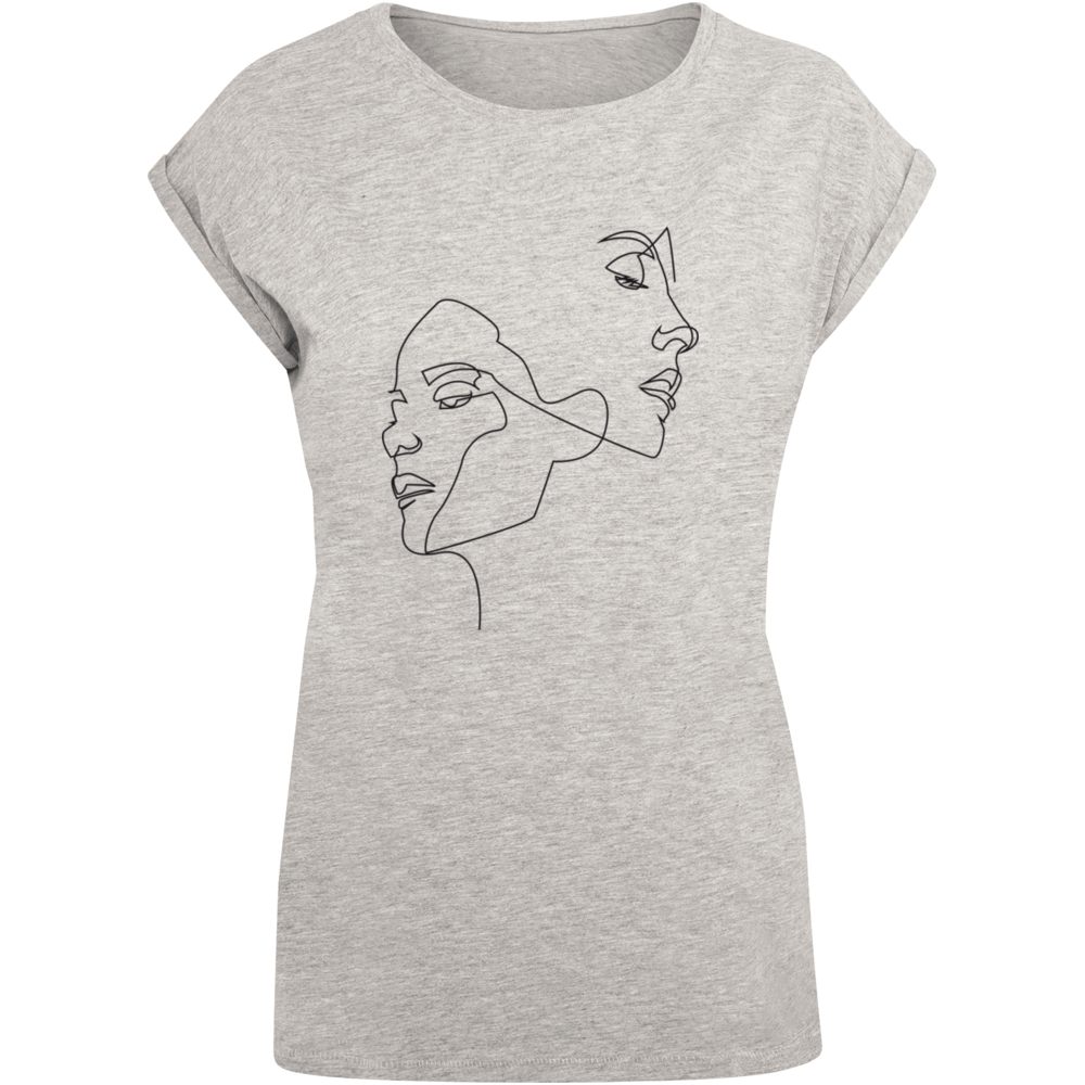 Mister Tee - One Line Extended Shoulder Damen TShirt - Grau